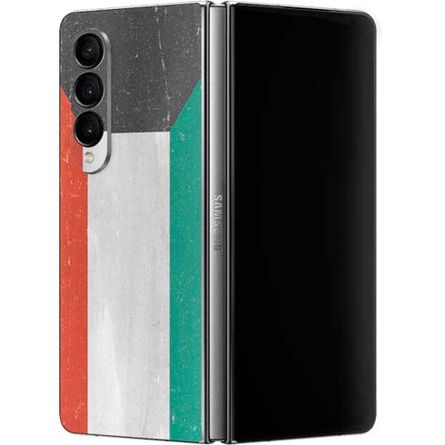 Kuwait Flag Distressed Galaxy Z Fold4 5G Skin
